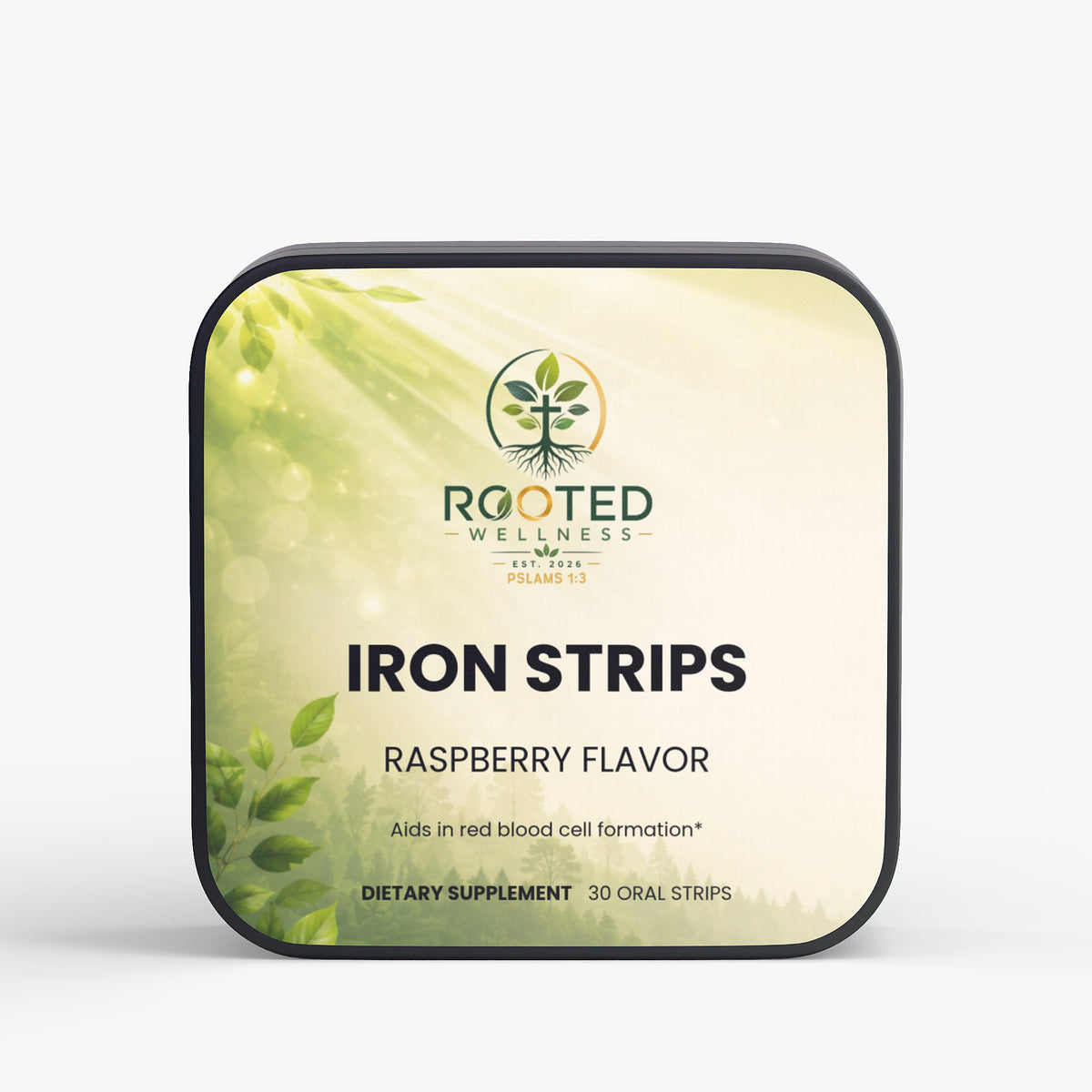 Iron + Folate Oral Strips – Raspberry | Supports Energy & Red Blood Cells by Rooted Wellness