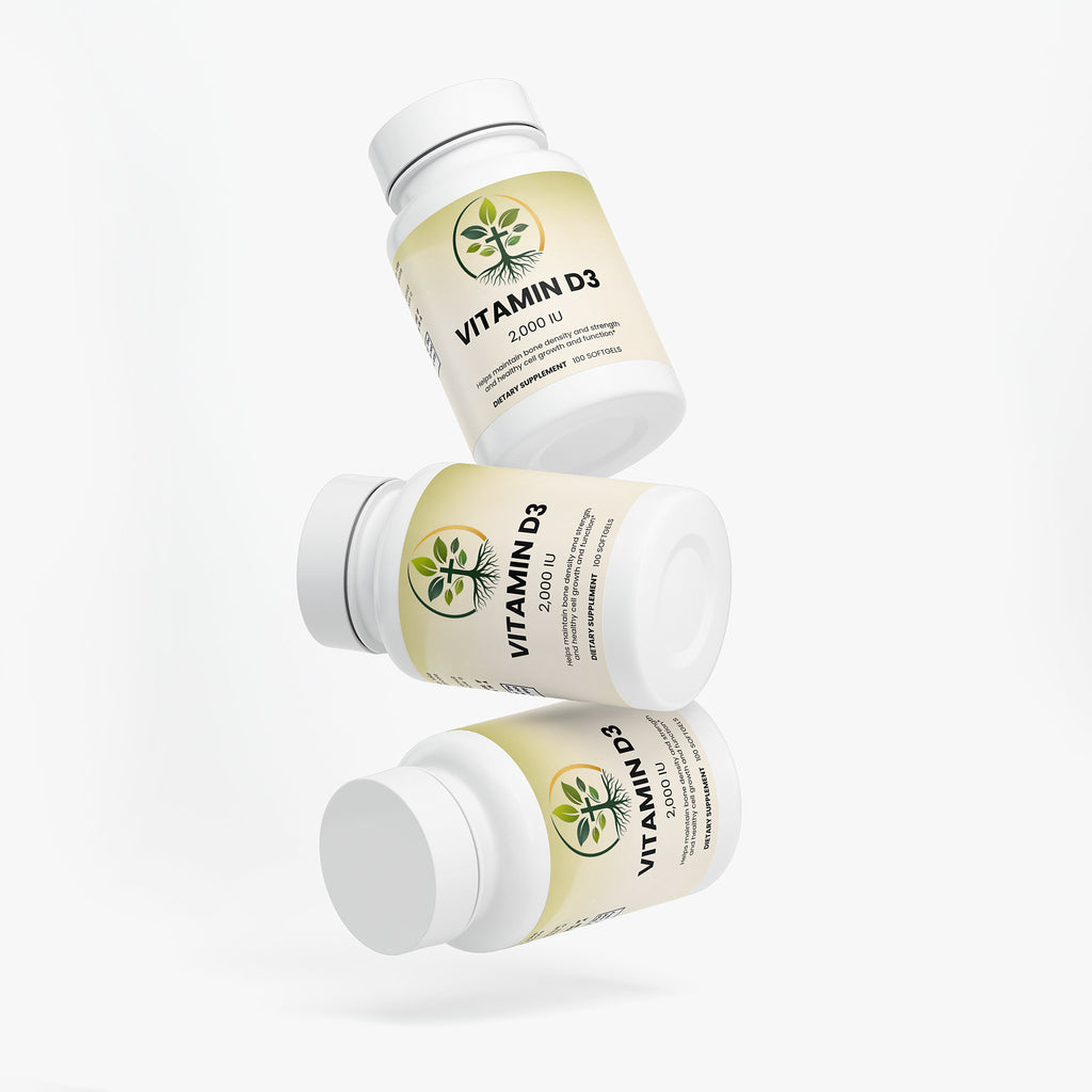 Vitamin D3 2000 IU Softgels | Supports Bones, Muscles & Immune Health by Rooted Wellness