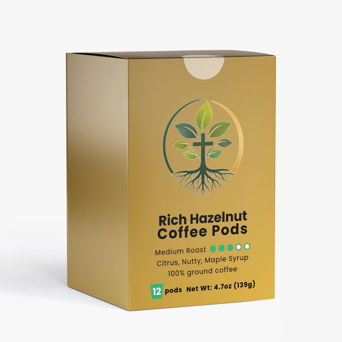 Rich Hazelnut Coffee Pods (Medium Roast) by Rooted Wellness