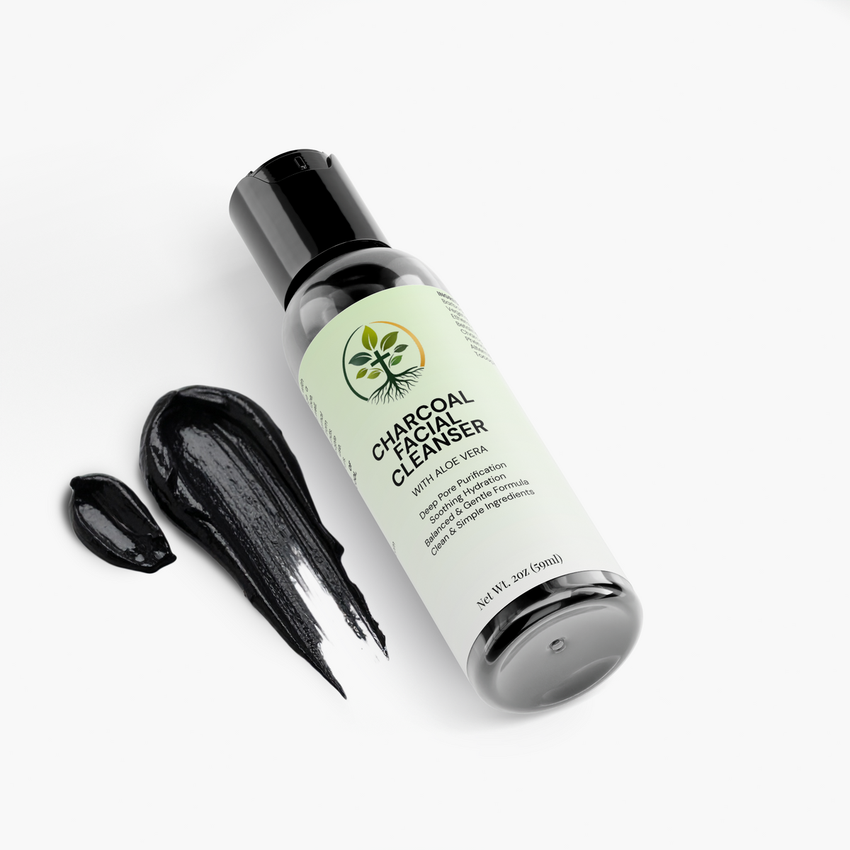 Activated Charcoal Facial Cleanser | Deep Pore Cleansing & Detox by Rooted Wellness