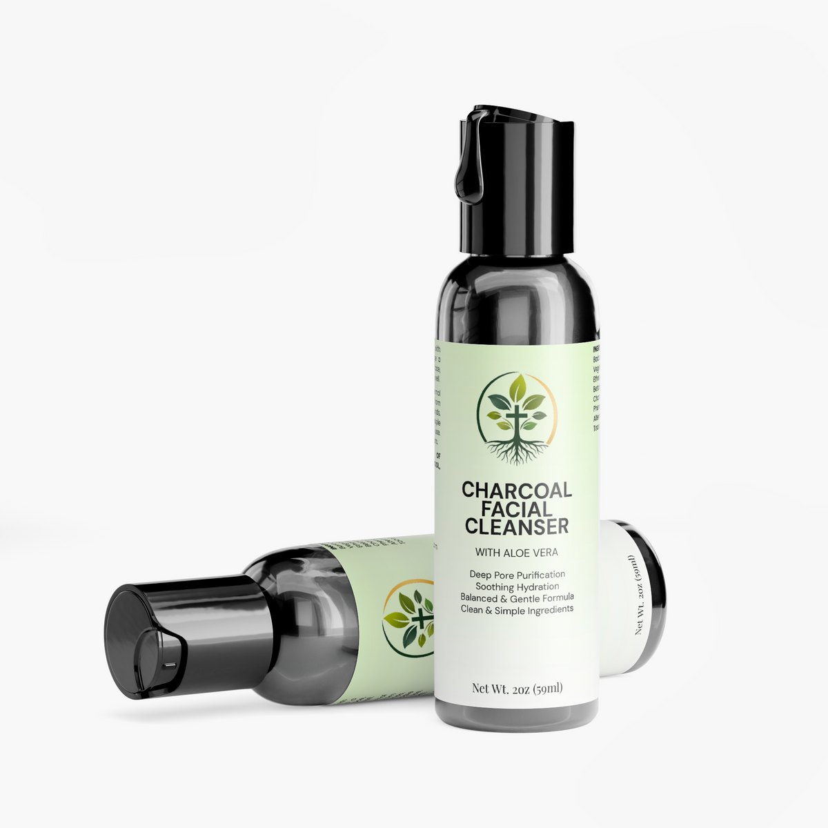 Activated Charcoal Facial Cleanser | Deep Pore Cleansing & Detox by Rooted Wellness