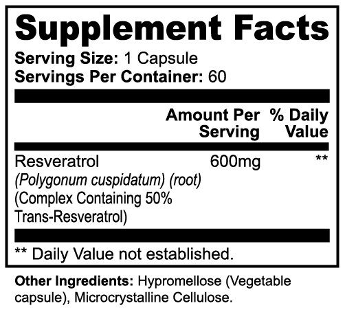 Resveratrol 50% 600mg by Rooted Wellness