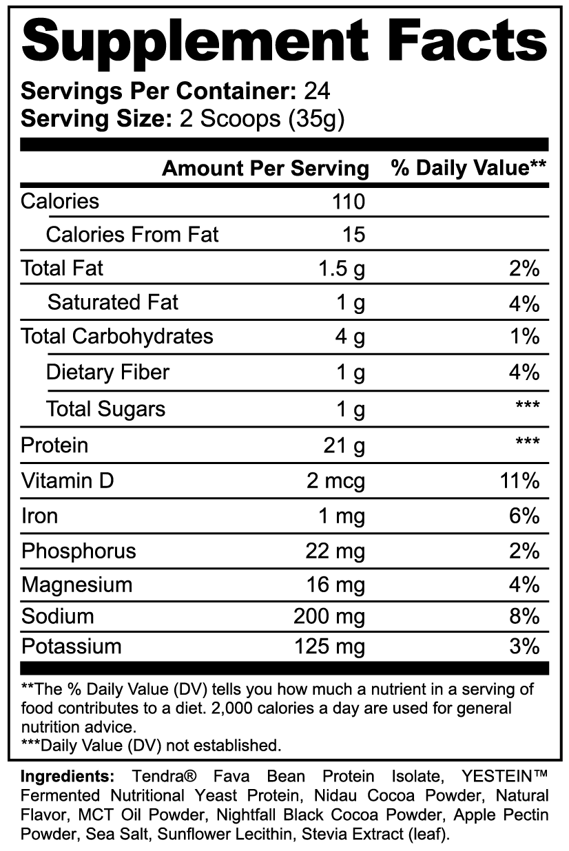 Plant Protein Powder – Chocolate | Dairy-Free, Soy-Free, 21g Protein by Rooted Wellness