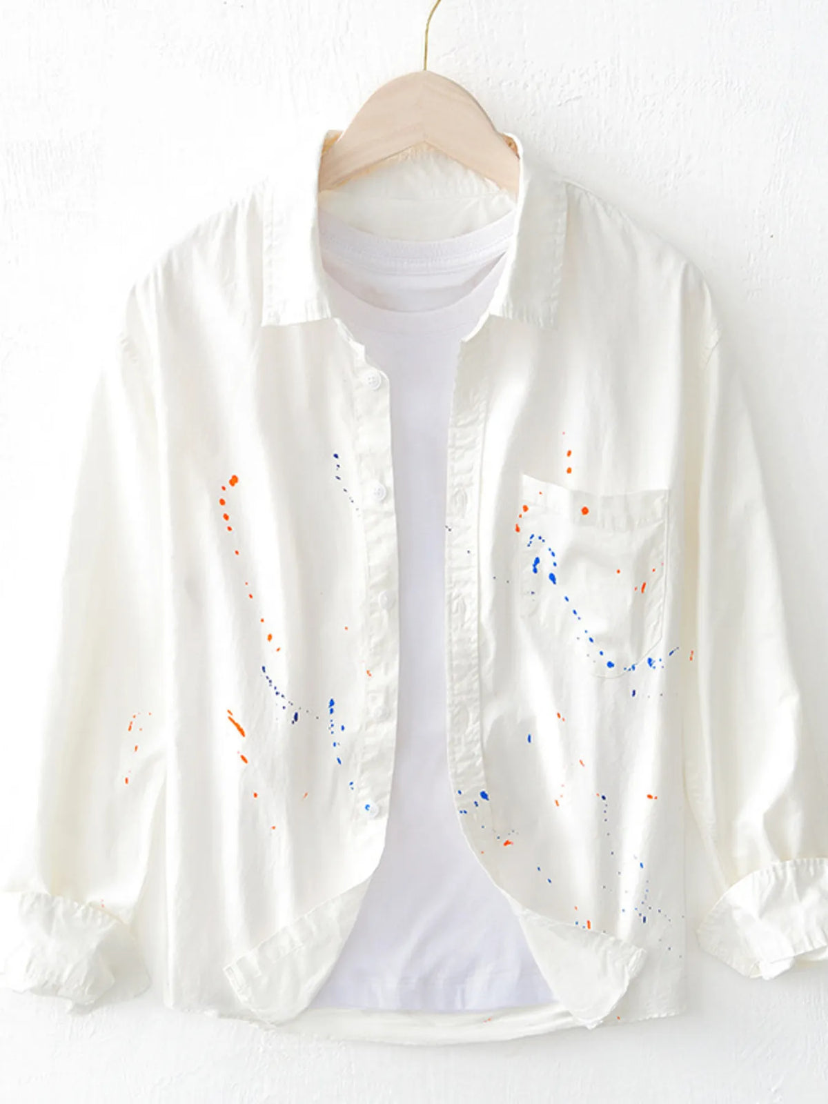 Men's Plus Size Button Up Long Sleeve Shirt by Trendsi