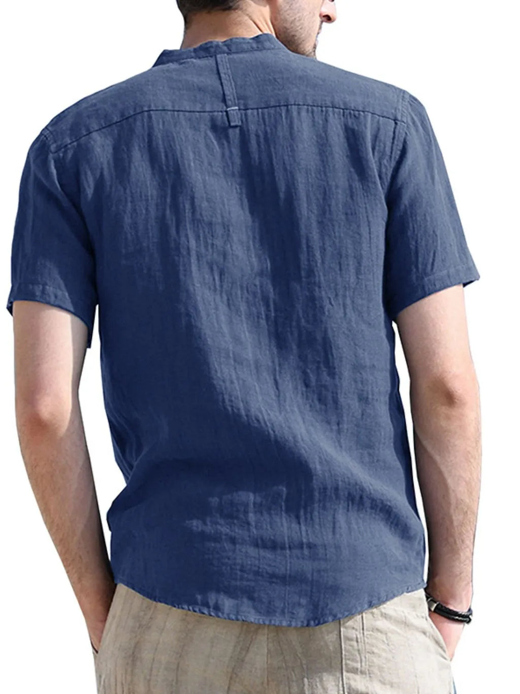 Men's Button Detail Short Sleeve Polo by Trendsi