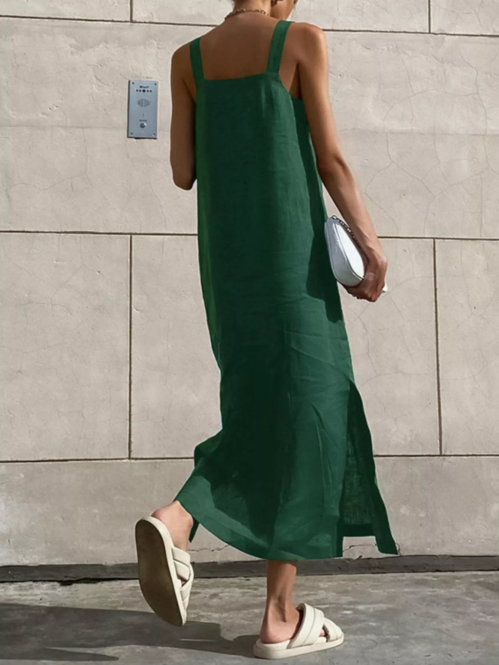 Side Slit Sleeveless Midi Dress by Trendsi