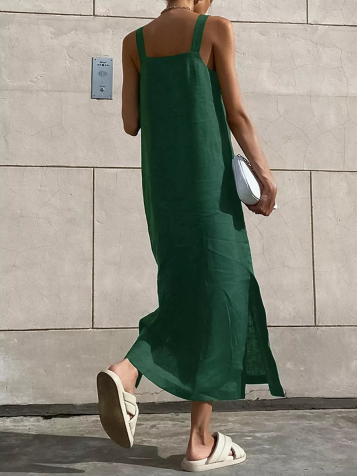 Side Slit Sleeveless Midi Dress by Trendsi