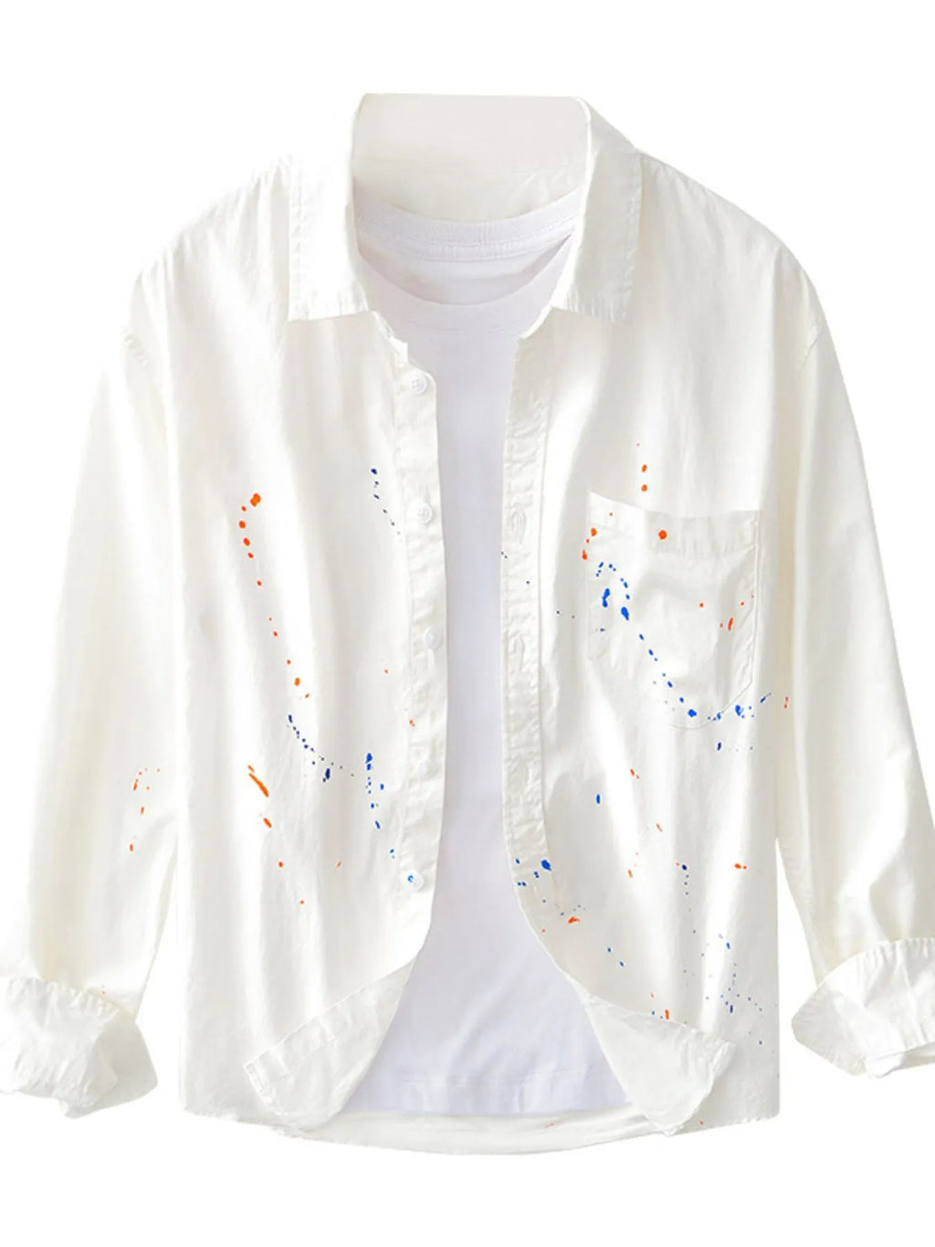 Men's Plus Size Button Up Long Sleeve Shirt by Trendsi