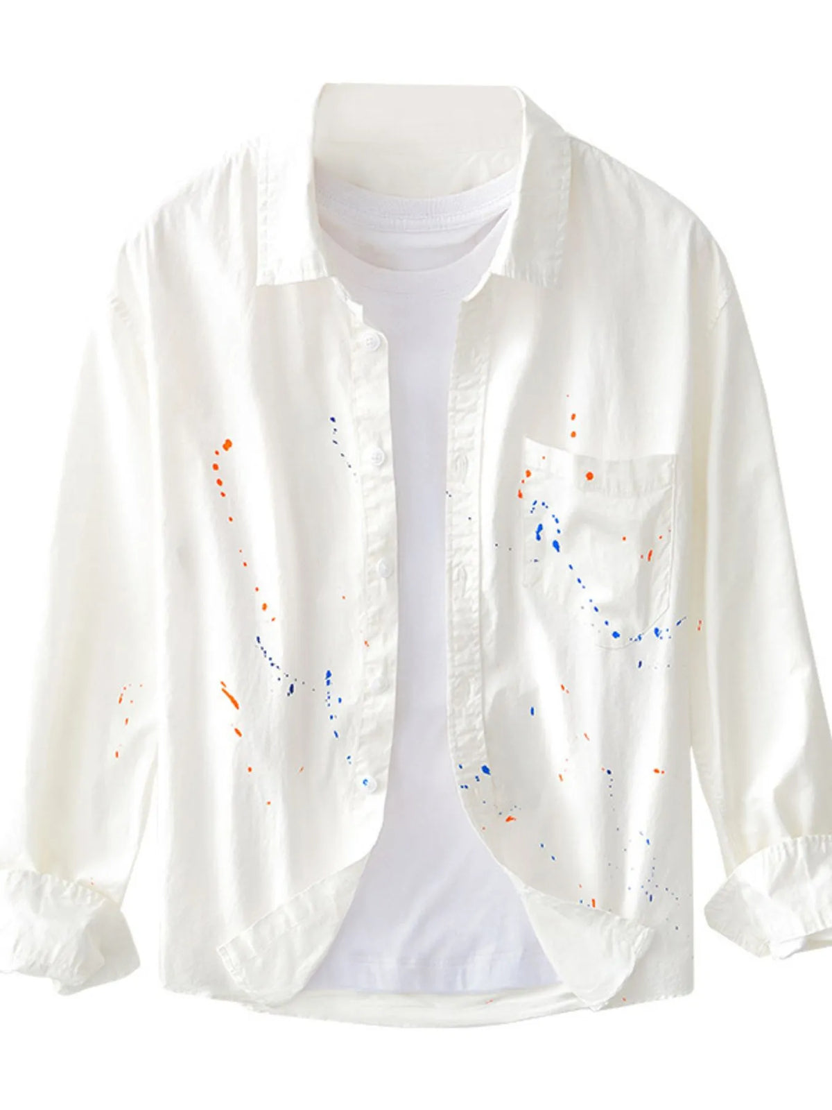Men's Plus Size Button Up Long Sleeve Shirt by Trendsi