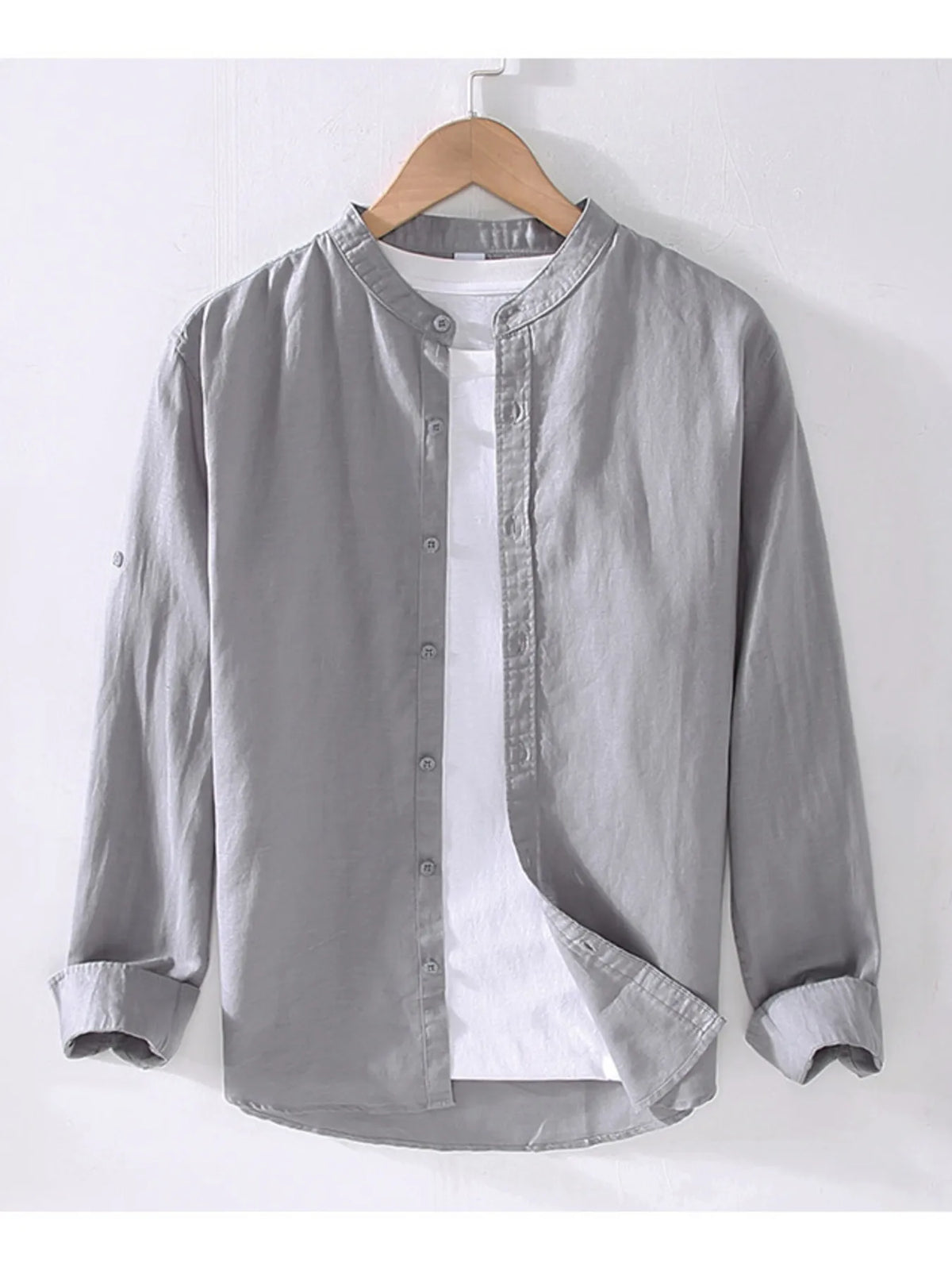 Men's Full Size Button Up Long Sleeve Shirt Plus Size by Trendsi