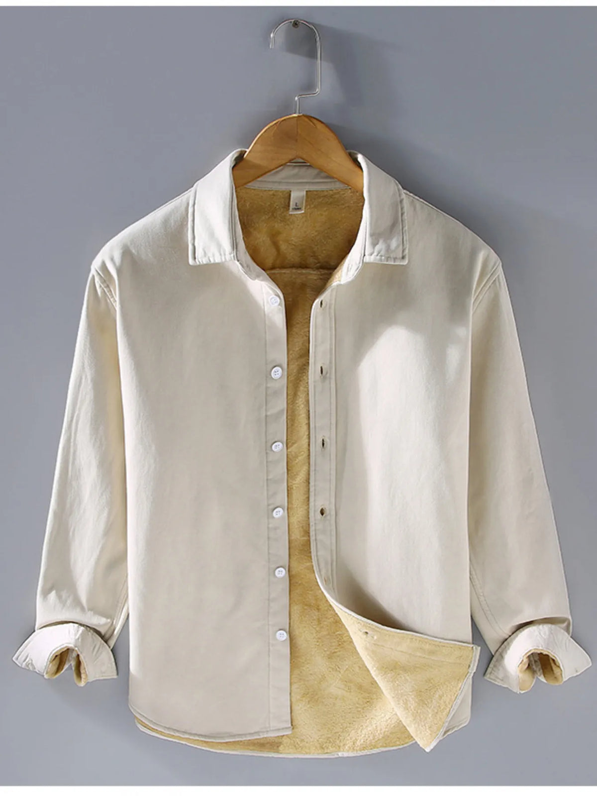 Men's Plus Size Button Up Long Sleeve Shirt by Trendsi