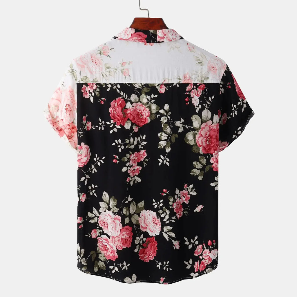 Men's Floral Beach Short Sleeve Shirt by Trendsi