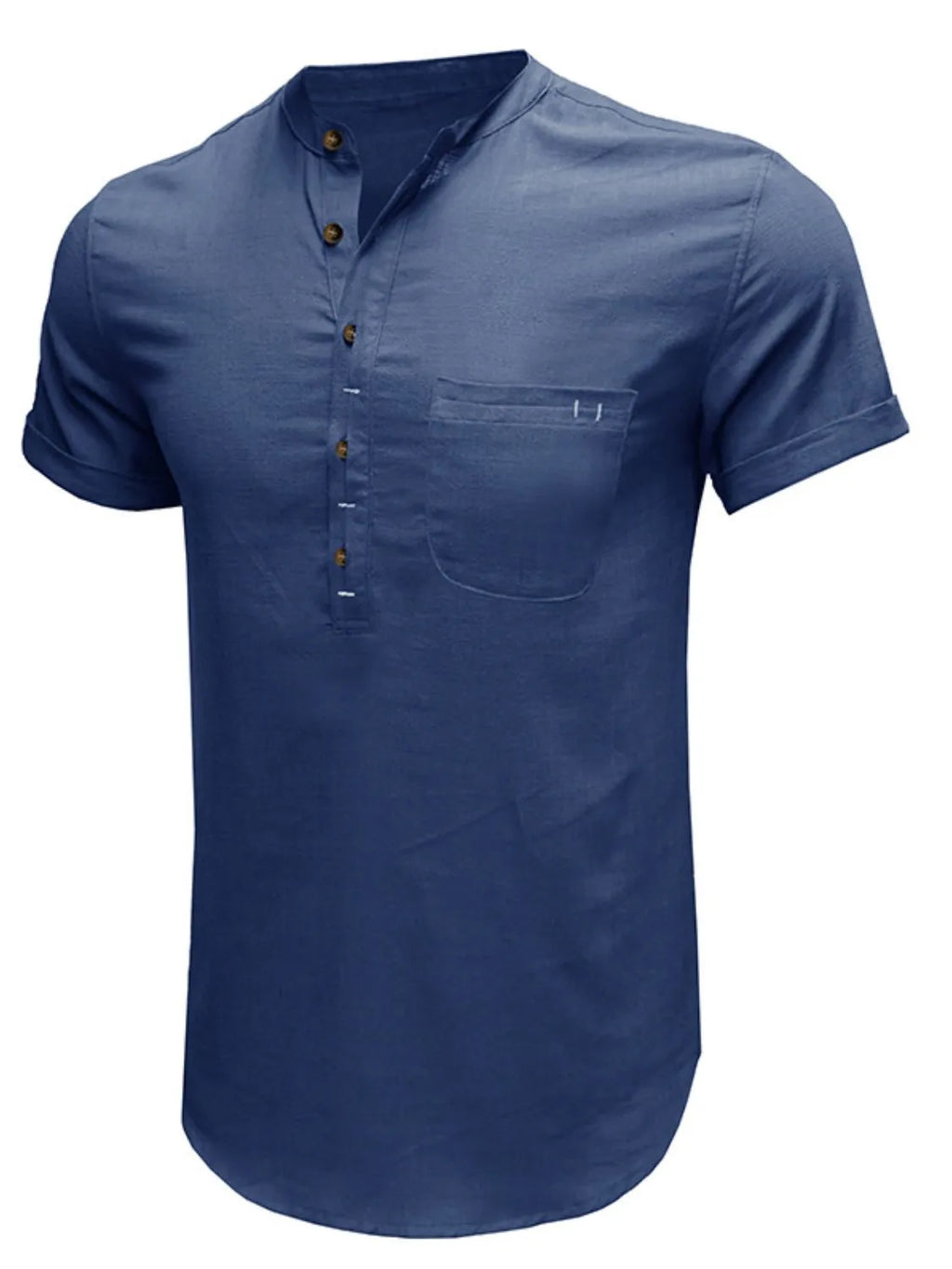 Men's Button Detail Short Sleeve Polo by Trendsi