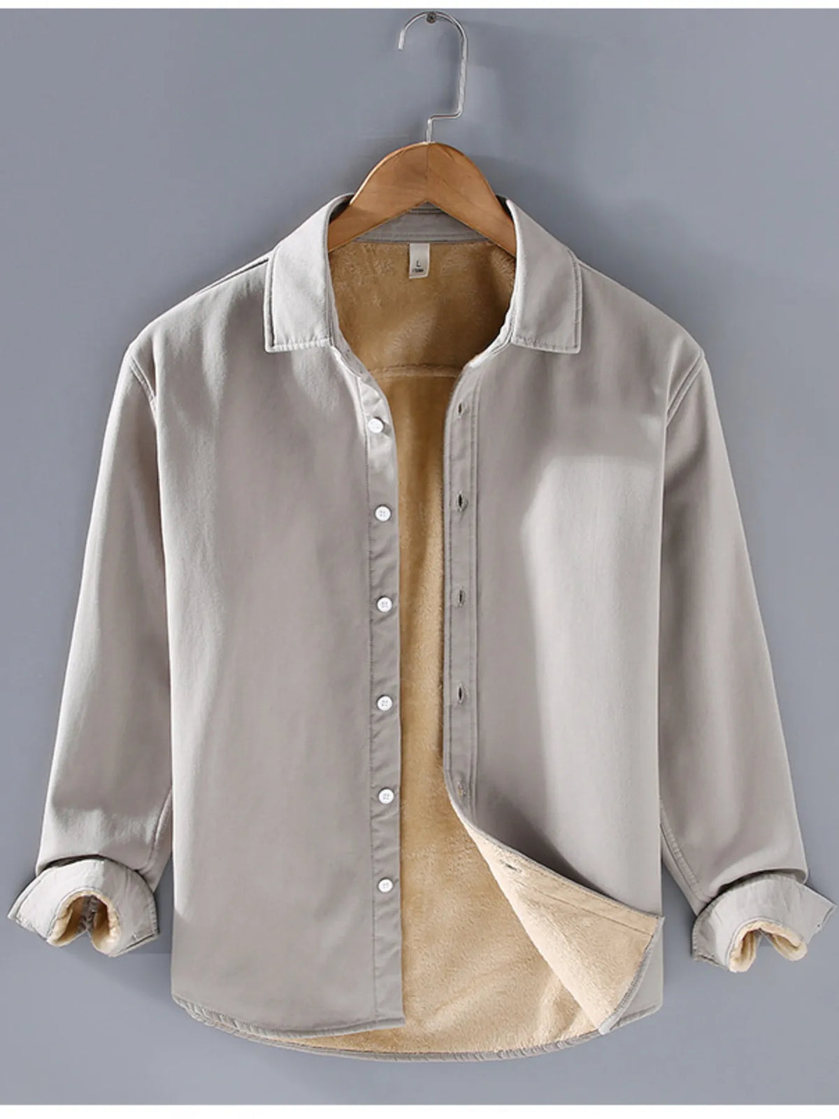 Men's Plus Size Button Up Long Sleeve Shirt by Trendsi