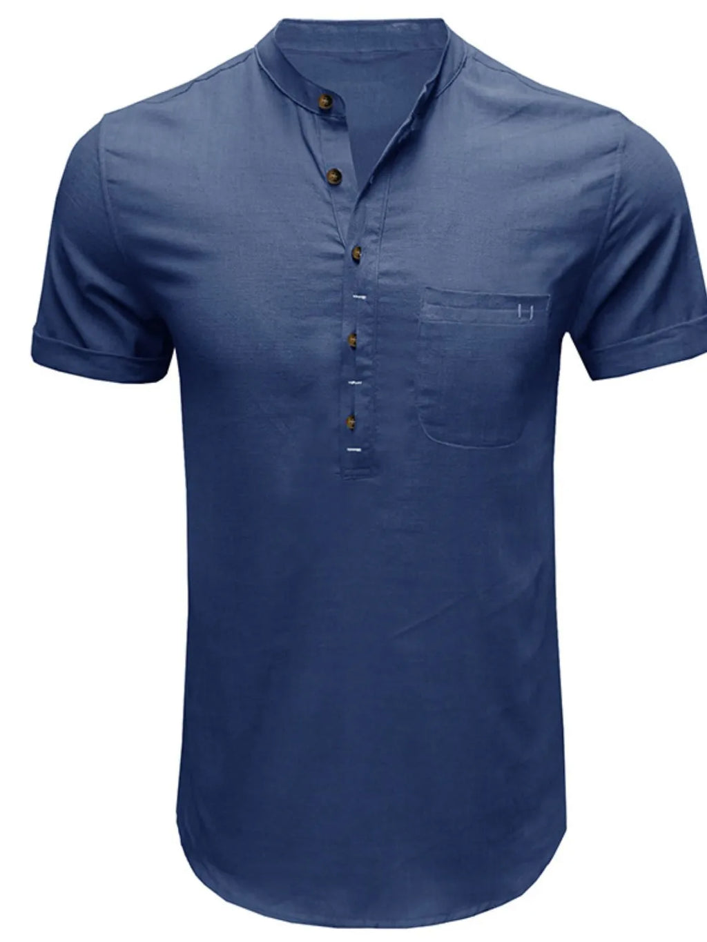Men's Button Detail Short Sleeve Polo by Trendsi