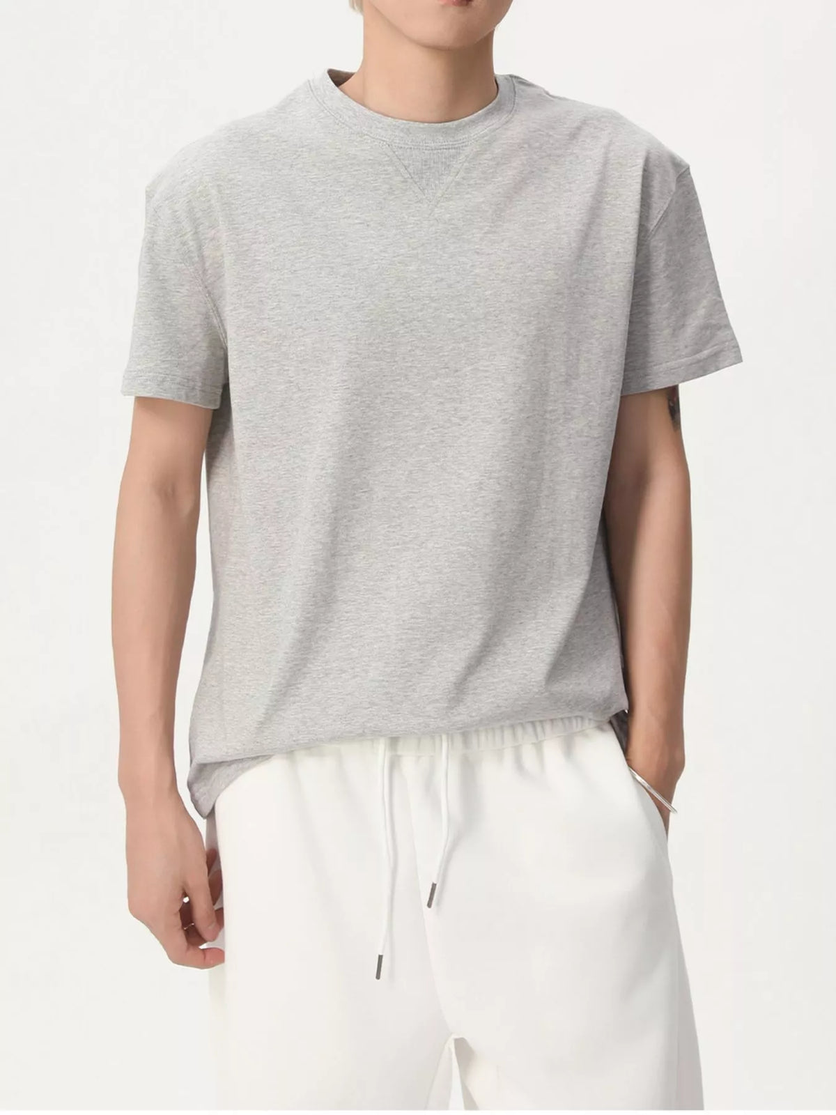 Men's Round Neck Short Sleeve Tee by Trendsi