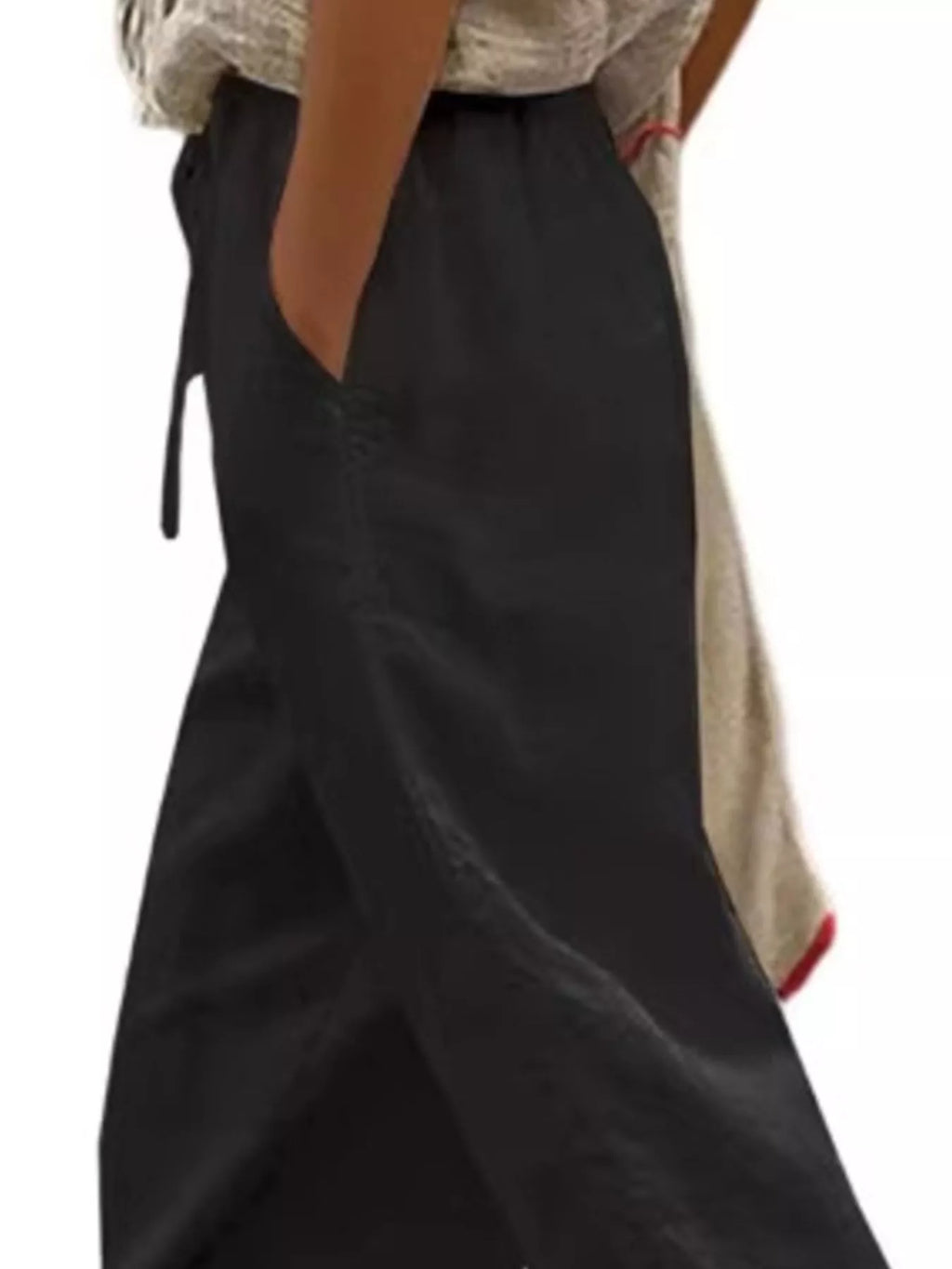 Casual Linen Drawstring Cropped Pants by Trendsi