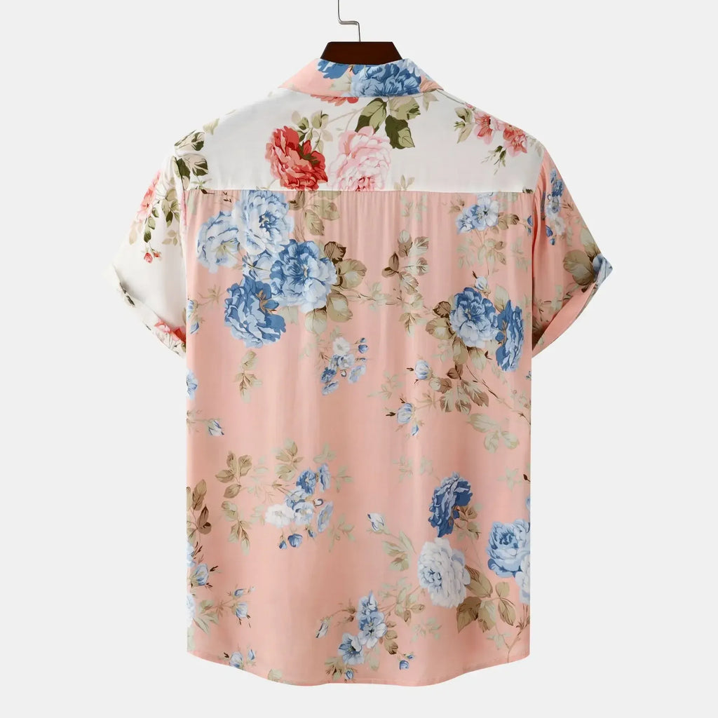 Men's Floral Beach Short Sleeve Shirt by Trendsi