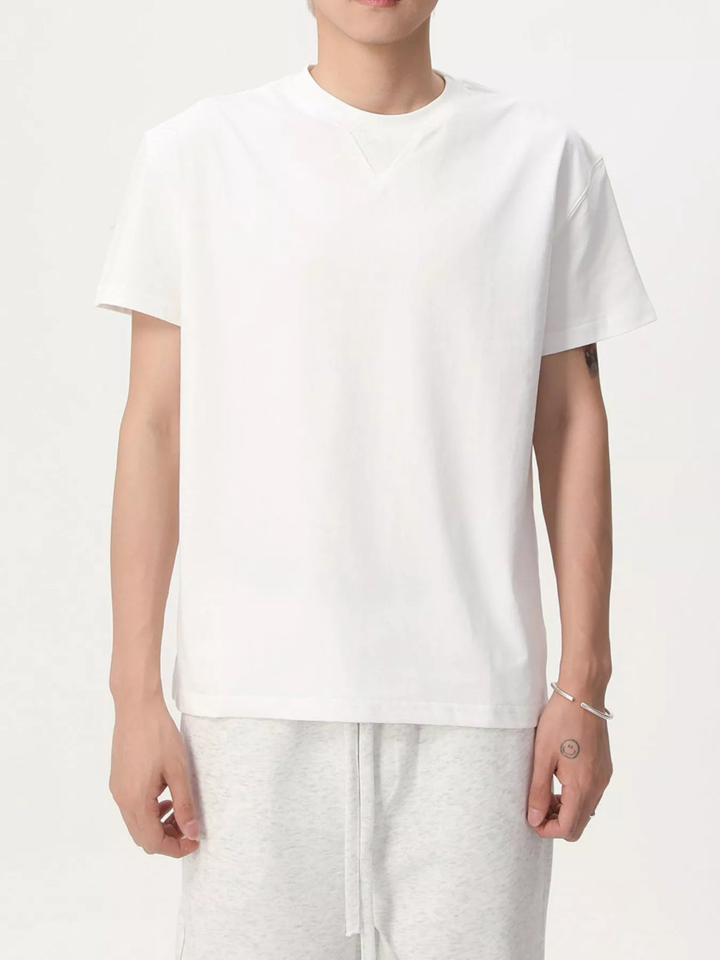 Men's Round Neck Short Sleeve Tee by Trendsi