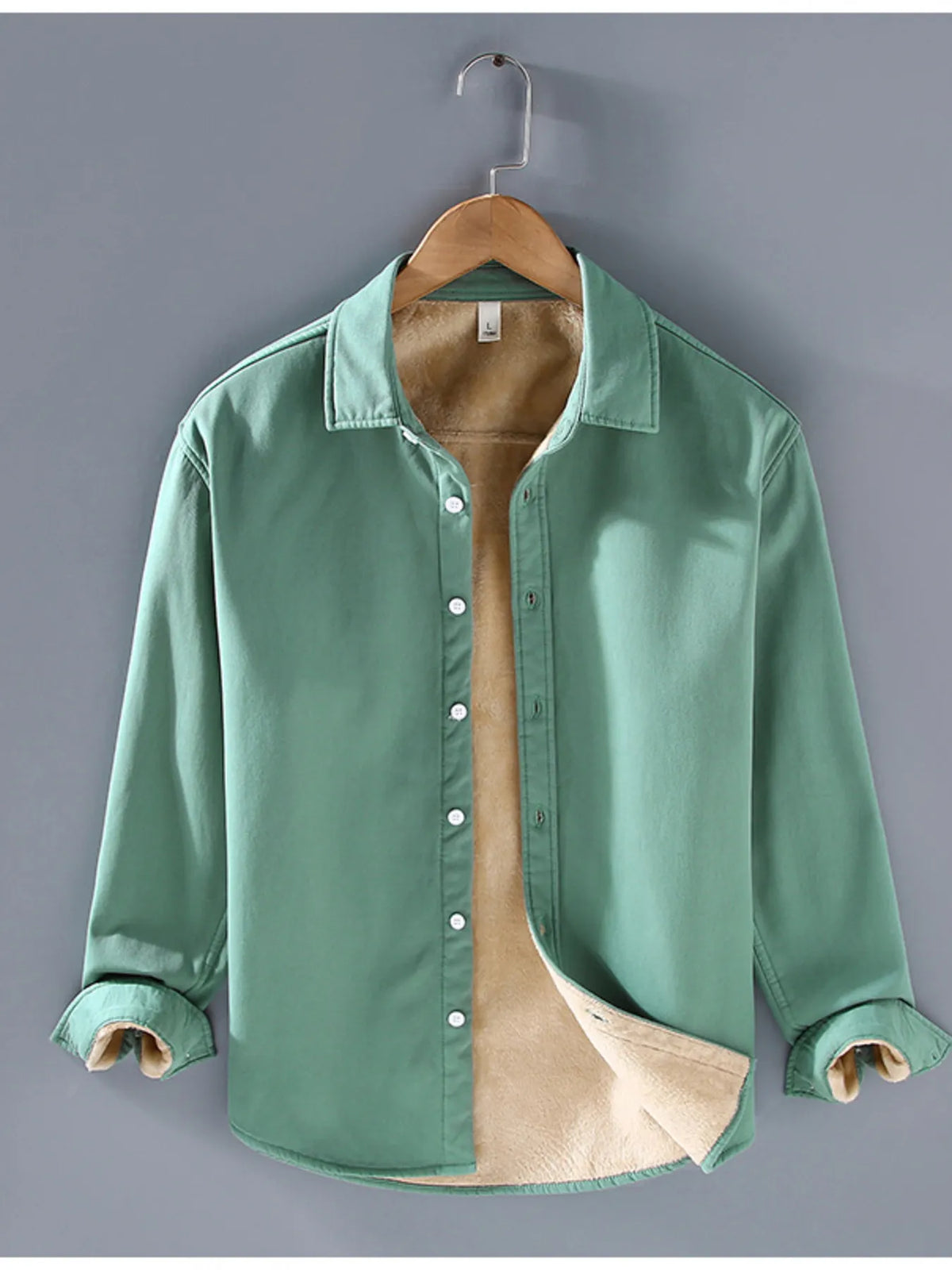 Men's Plus Size Button Up Long Sleeve Shirt by Trendsi