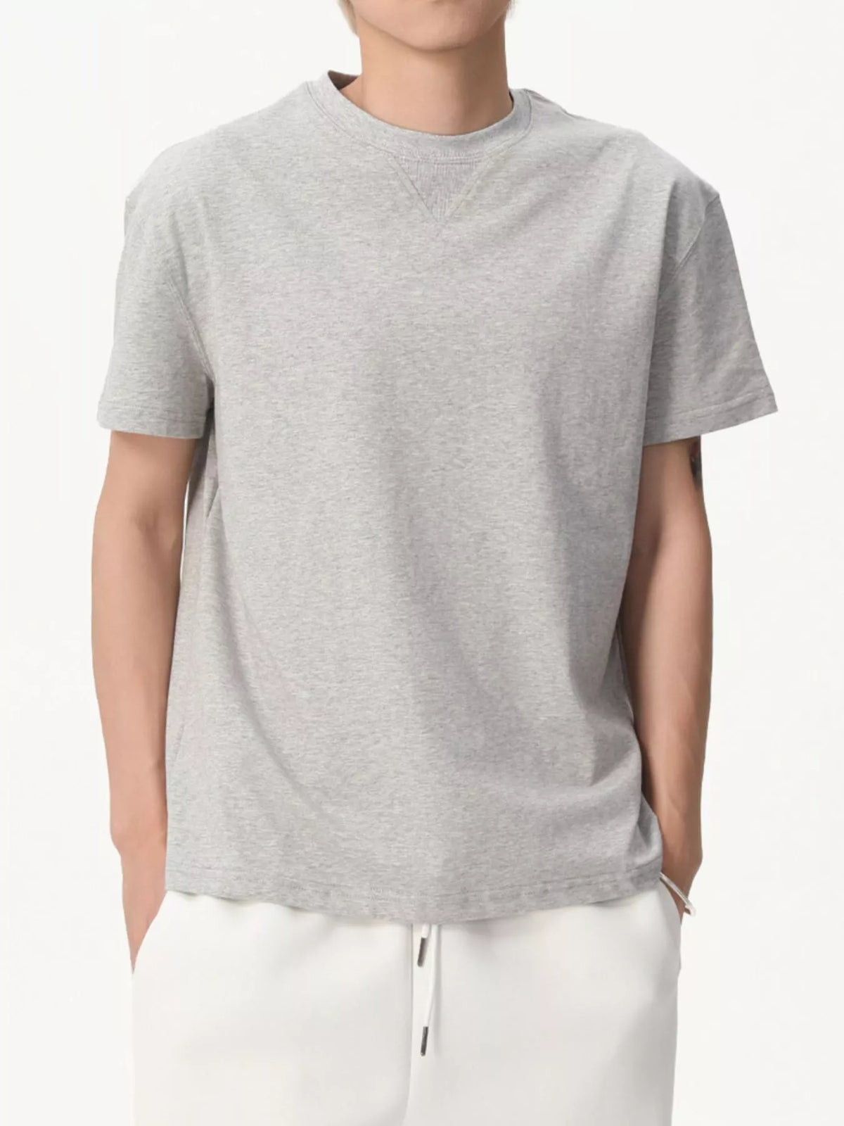 Men's Round Neck Short Sleeve Tee by Trendsi