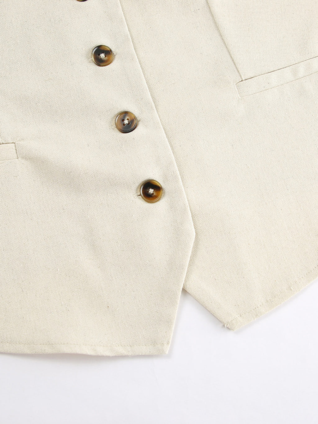 Button Up Vest and Shorts Set by Trendsi
