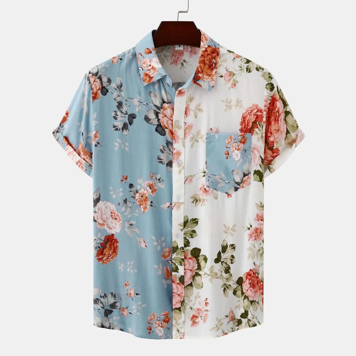 Men's Floral Beach Short Sleeve Shirt by Trendsi