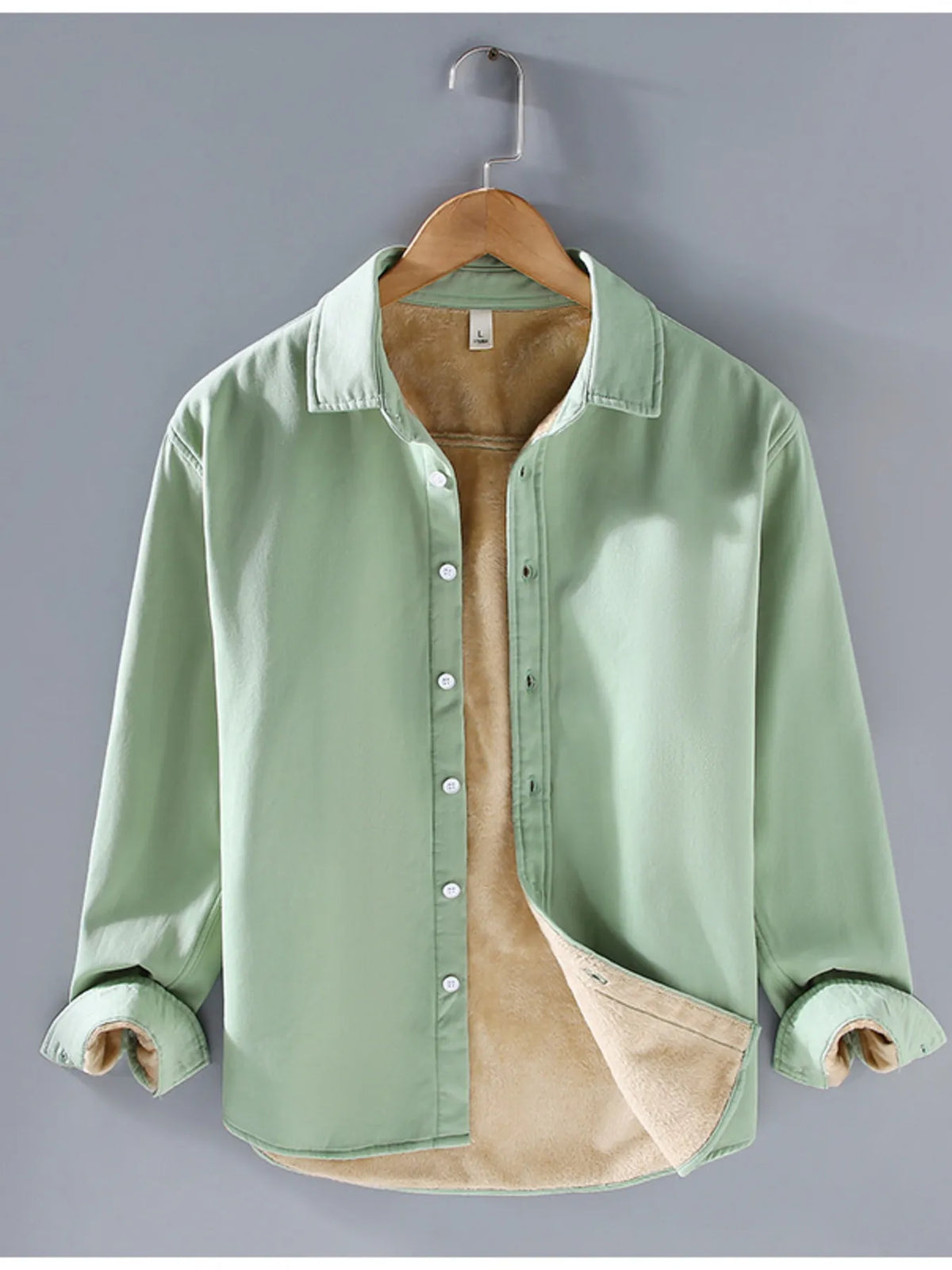 Men's Plus Size Button Up Long Sleeve Shirt by Trendsi
