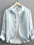 Men's Plus Size Button-Up Long Sleeve Shirt by Trendsi