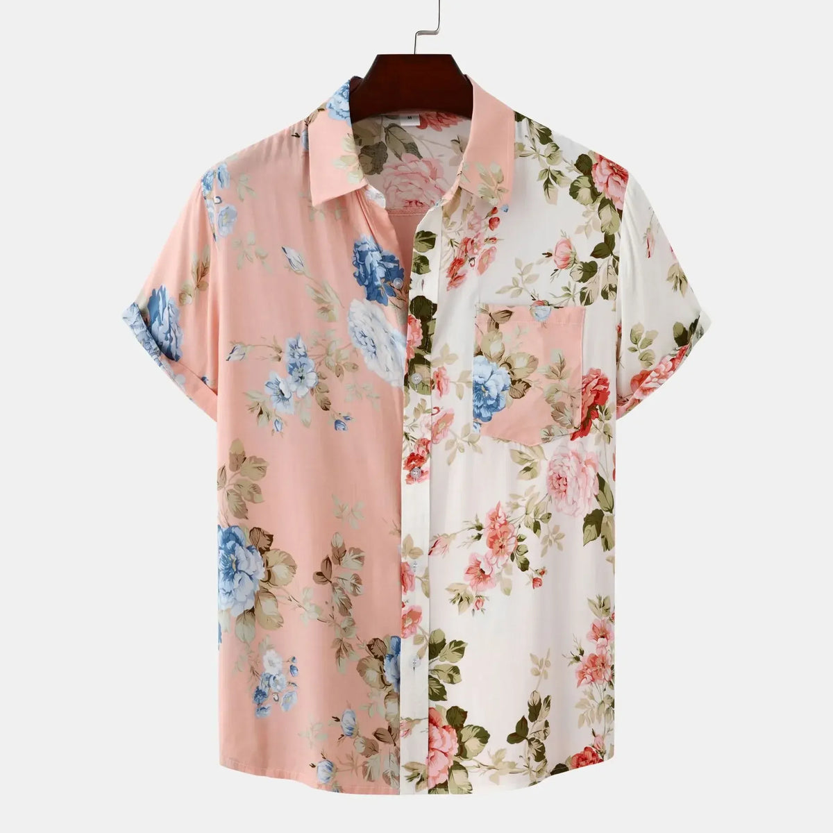 Men's Floral Beach Short Sleeve Shirt by Trendsi