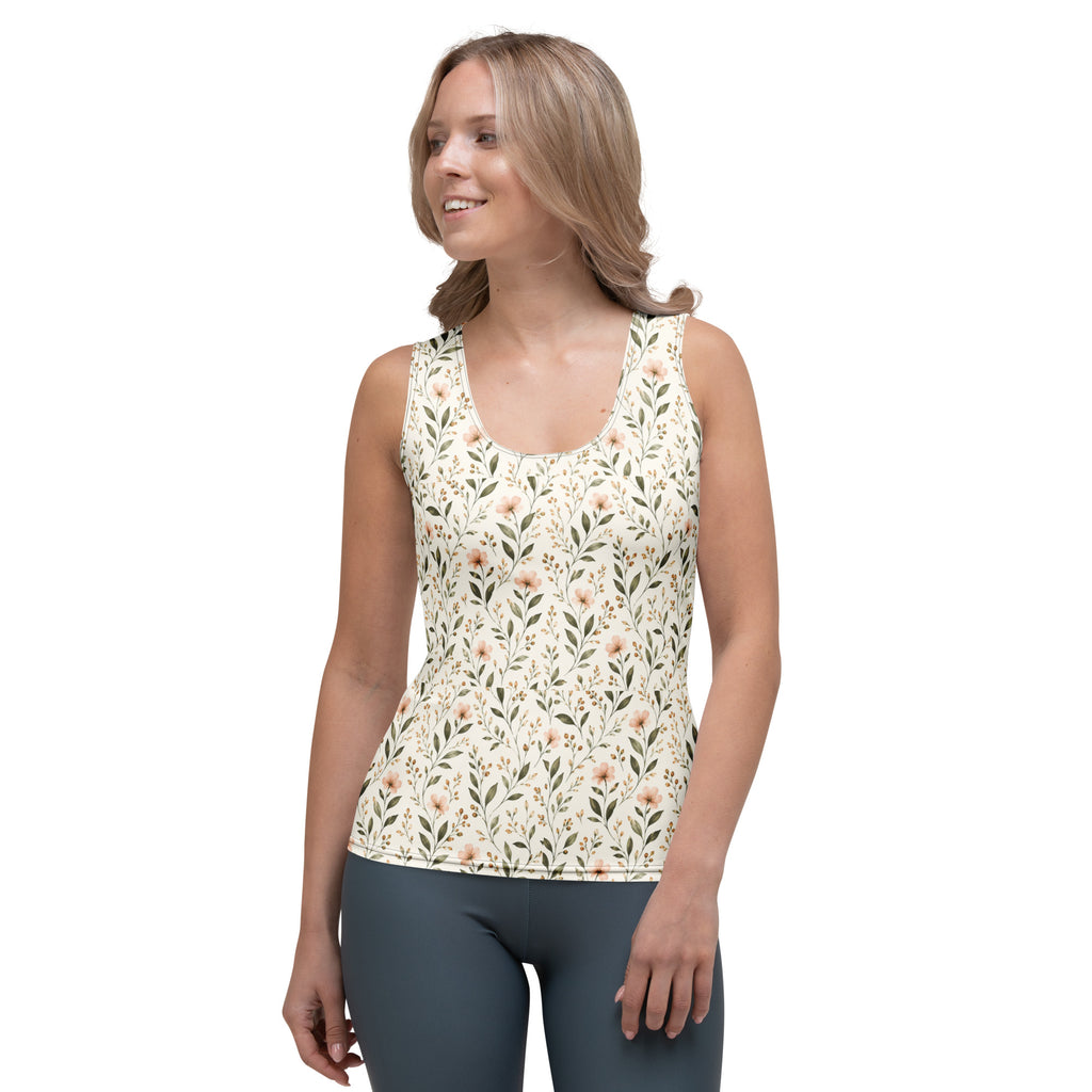 Cosmos Flowered Cut & Sew Tank Top by Rooted Wellness