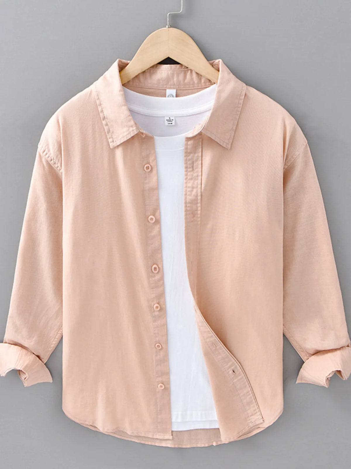 Men's Plus Size Button Up Long Sleeve Shirt by Trendsi