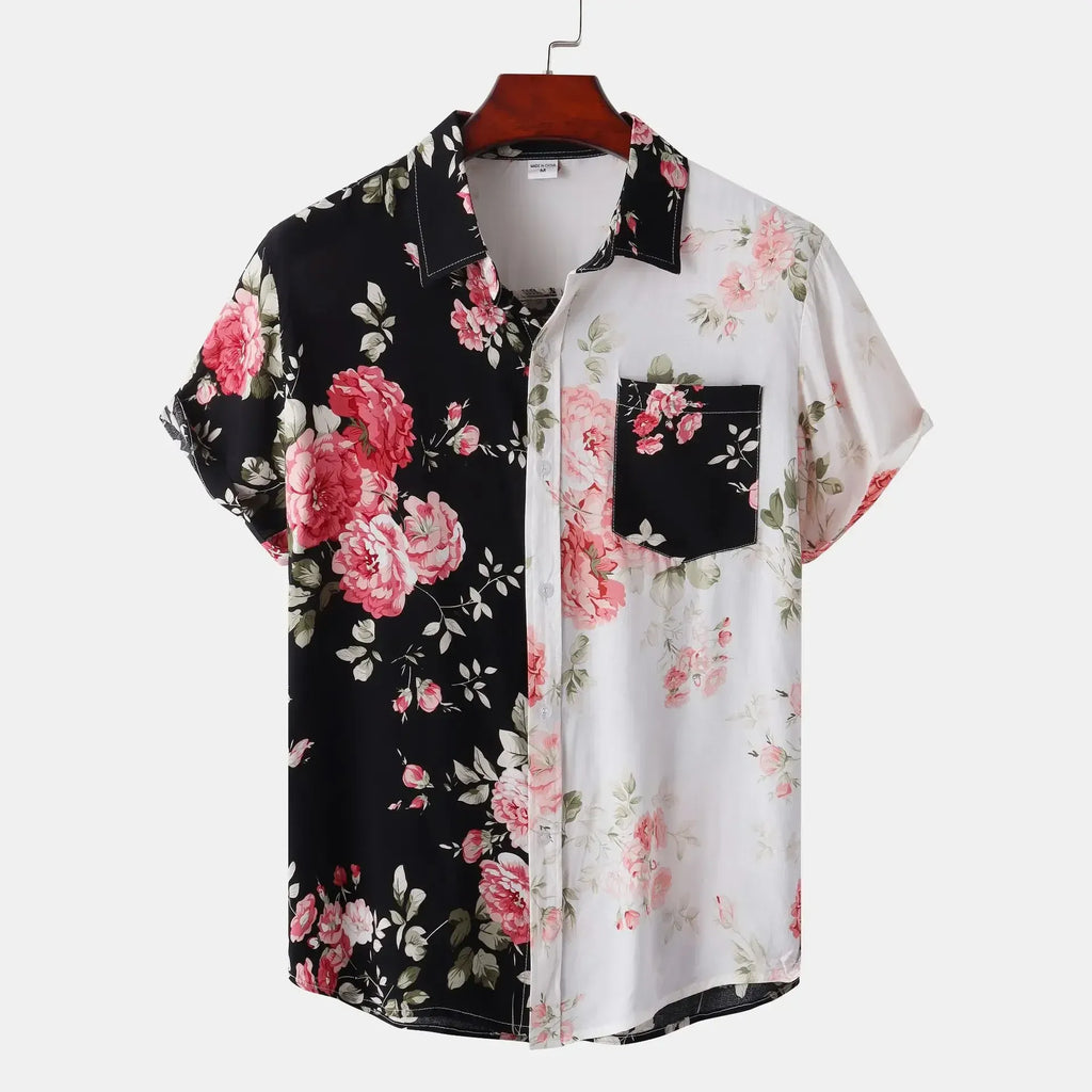 Men's Floral Beach Short Sleeve Shirt by Trendsi