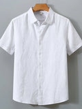Men's Full Size Short Sleeve Button-Up Shirt Plus Size by Trendsi