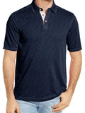 Men's Classic Heathered Polo Shirt with Contrast Buttons by Trendsi