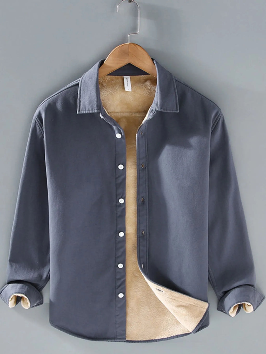 Men's Plus Size Button Up Long Sleeve Shirt by Trendsi