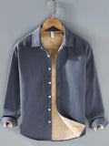 Men's Plus Size Button Up Long Sleeve Shirt by Trendsi