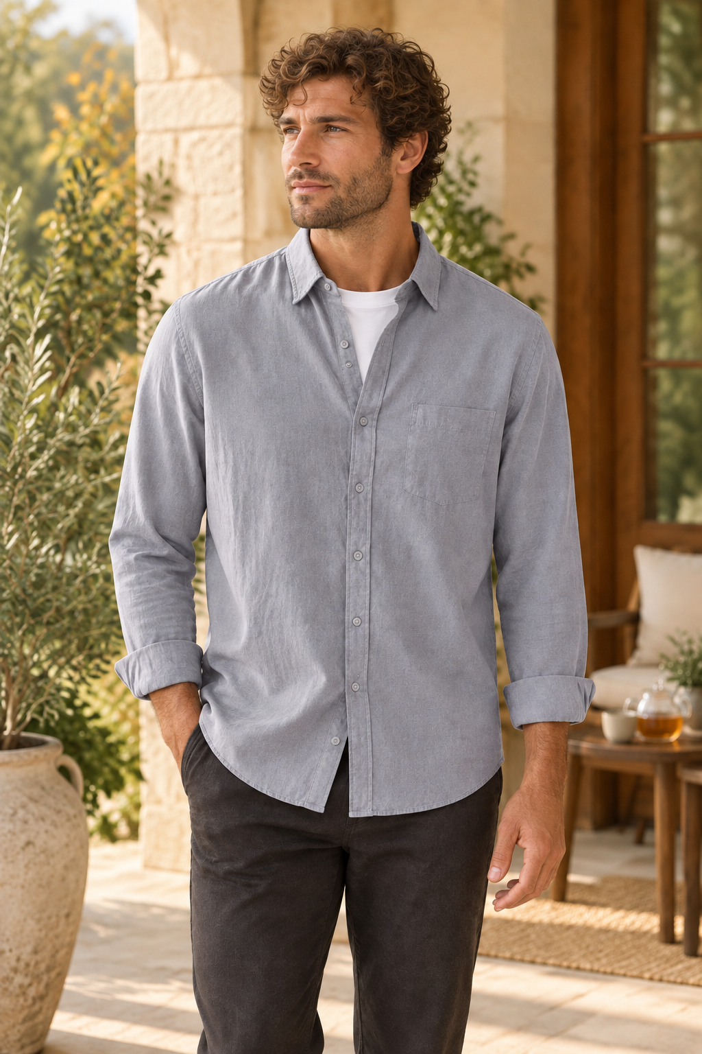 Men's Full Size Button Up Short Sleeve Shirt Plus Size by Trendsi