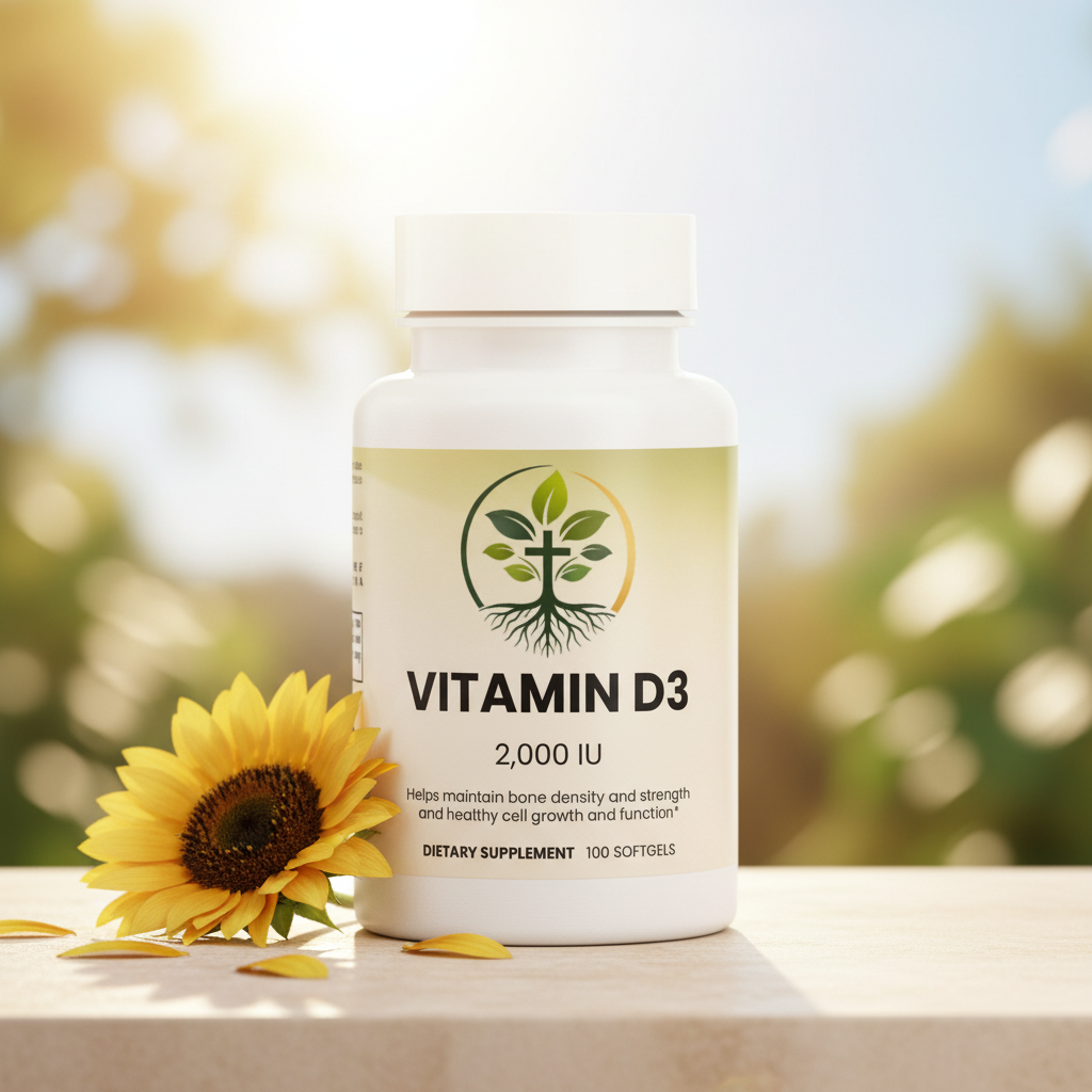 Vitamin D3 2000 IU Softgels | Supports Bones, Muscles & Immune Health by Rooted Wellness