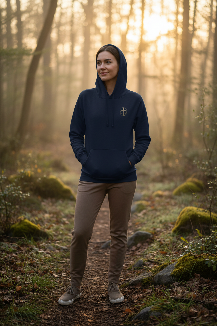 Unisex organic mid-weight hoodie by Rooted Wellness