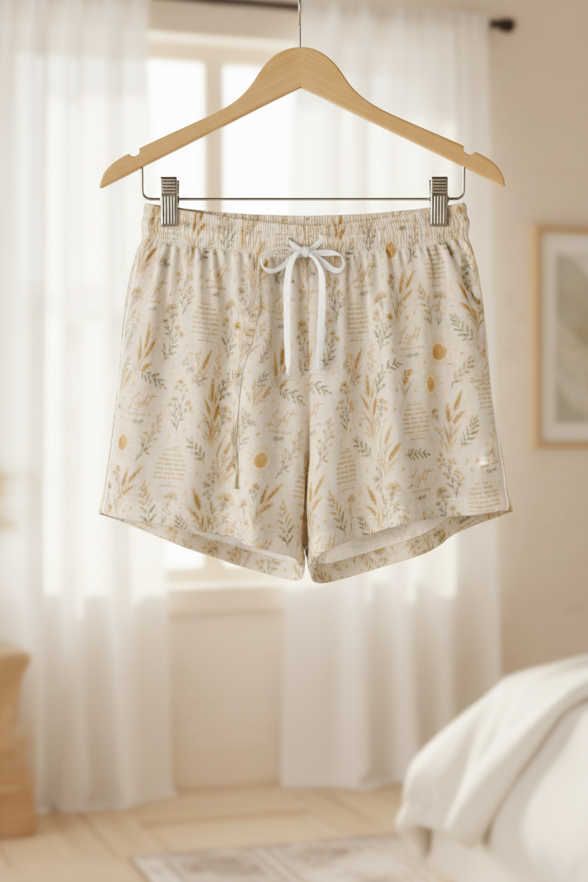 Women’s pajama shorts by Rooted Wellness