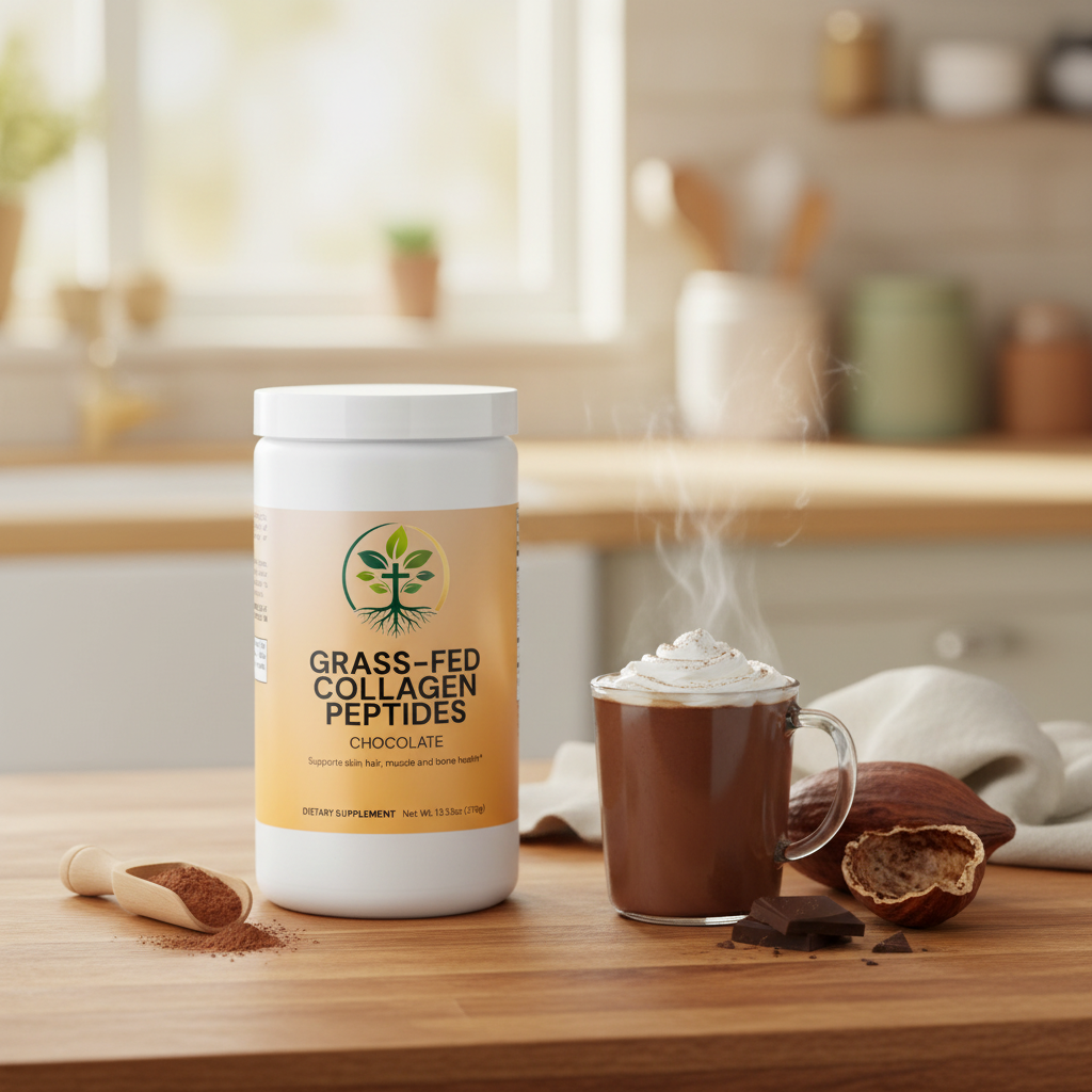 Grass-Fed Collagen Peptides Powder (Chocolate) by Rooted Wellness