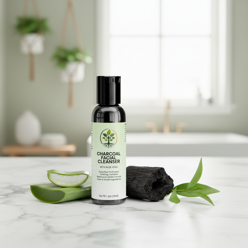 Activated Charcoal Facial Cleanser | Deep Pore Cleansing & Detox by Rooted Wellness