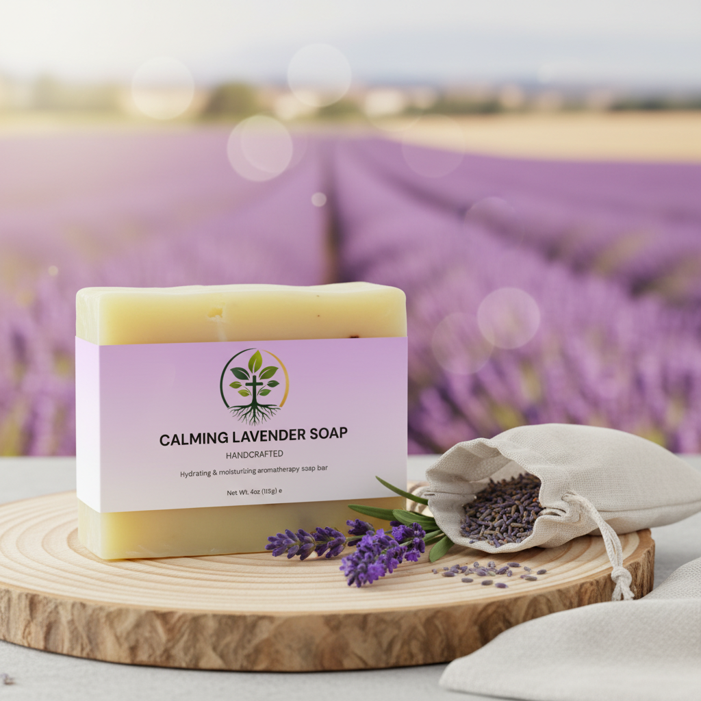 Calming Lavender Bar Soap | Natural, Soothing & Gentle on Skin by Rooted Wellness