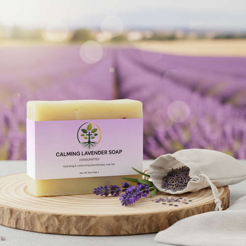 Calming Lavender Bar Soap | Natural, Soothing & Gentle on Skin by Rooted Wellness