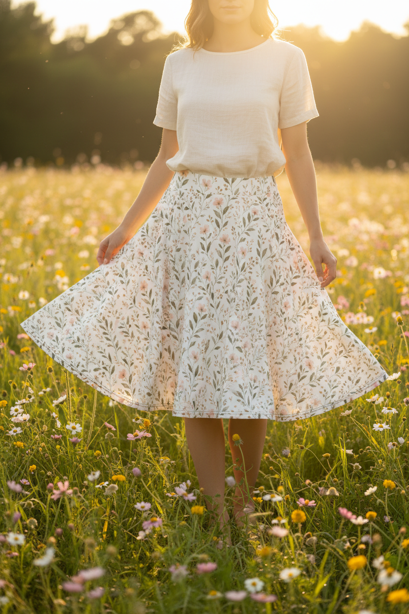 Cosmos Flowered Skirt by Rooted Wellness