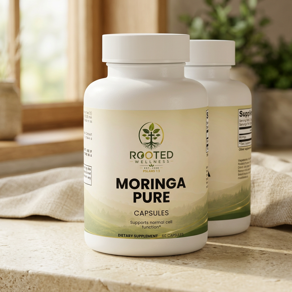 Moringa Pure two-bottle lifestyle photo