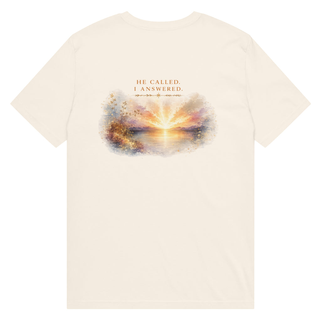 He called. I answered. Unisex organic mid-light t-shirt by Rooted Wellness