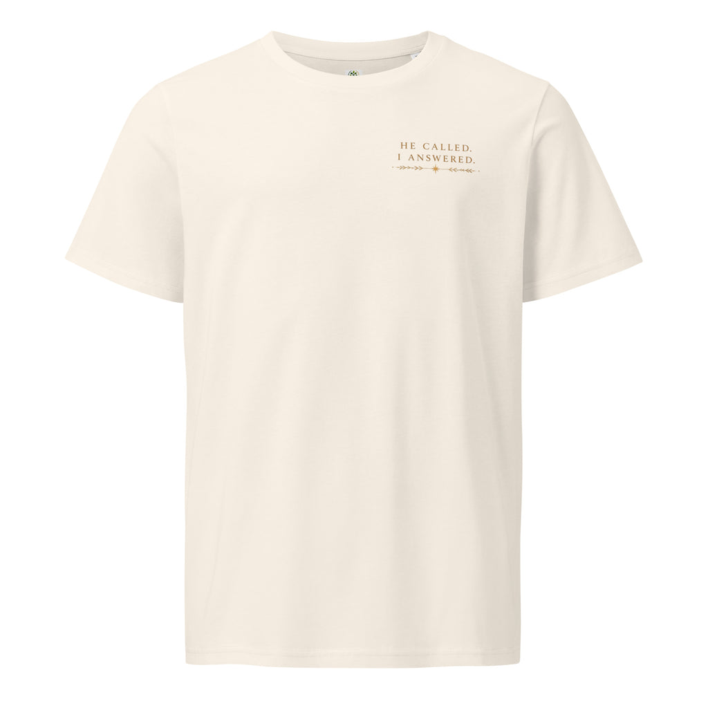 He called. I answered. Unisex organic mid-light t-shirt by Rooted Wellness
