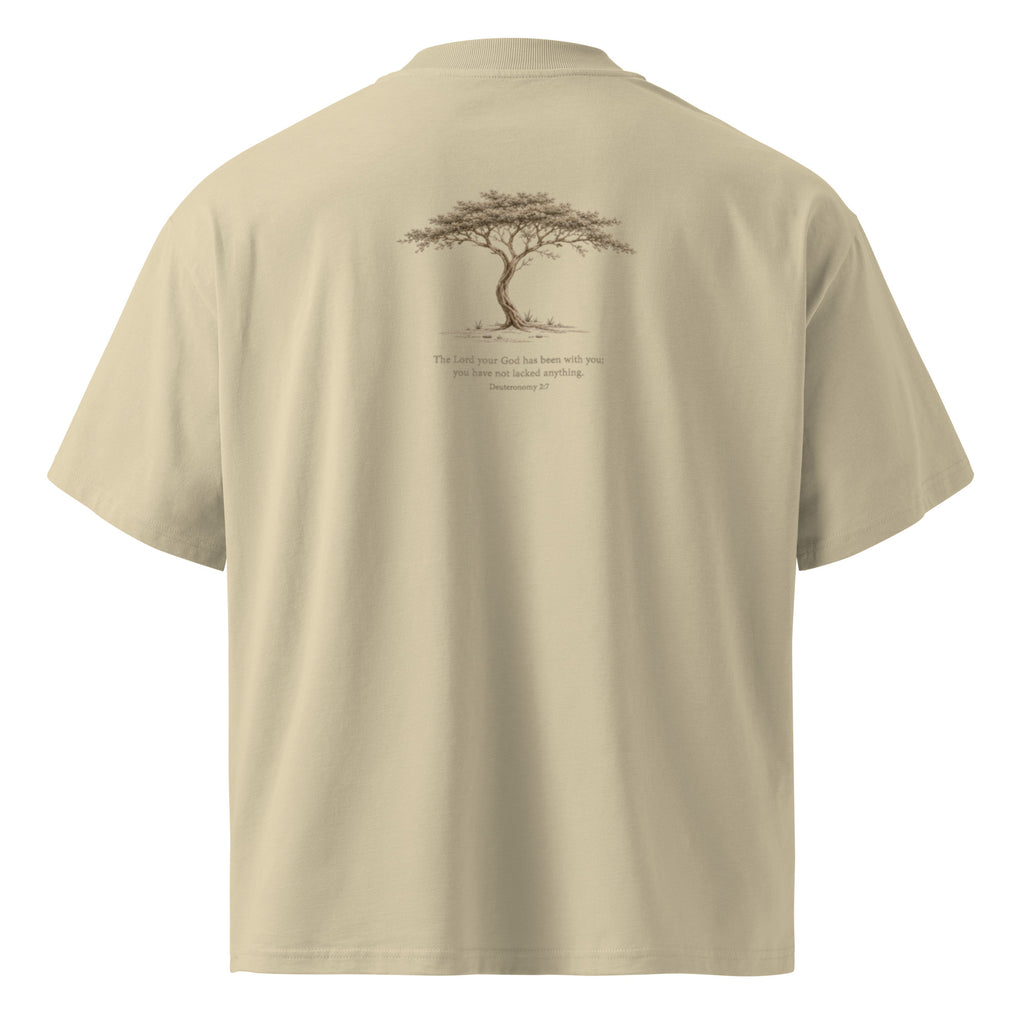 Unisex organic oversized high neck t-shirt- Acacia Flower by Rooted Wellness
